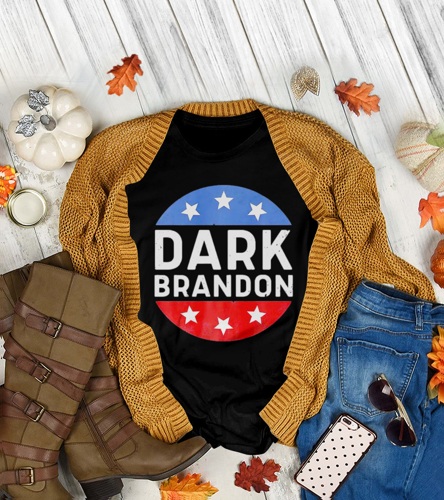 Dark Brandon Joe Biden Support Red White Blue Star Circle T-Shirt