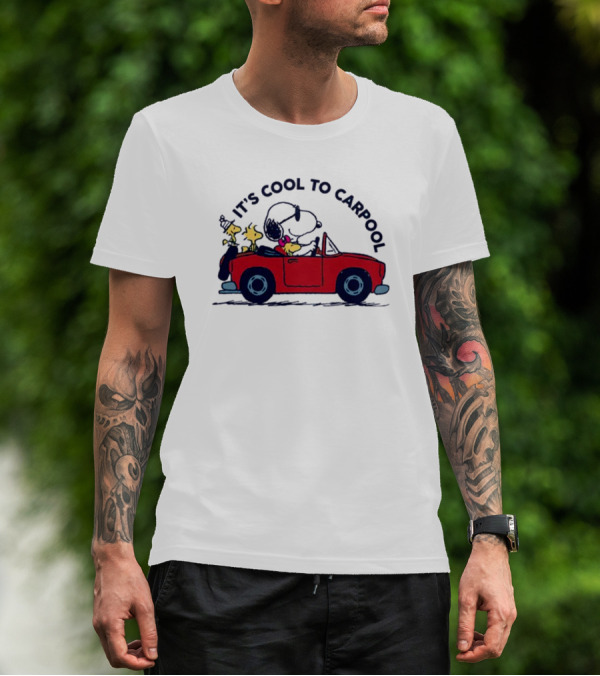 Snoopy And Woodstock Enjoy The Ride It's Cool To Carpool T-Shirt