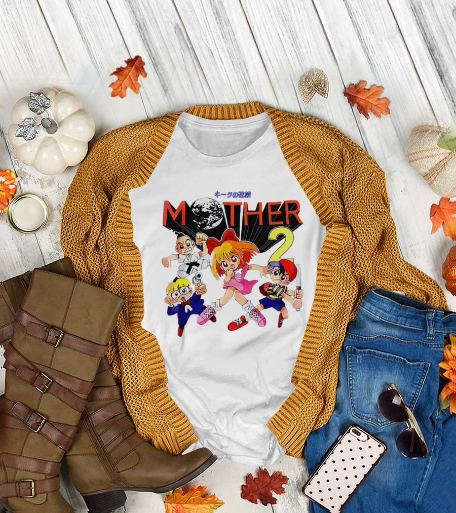 Mother 2 Comix Nintendo Game Characters and Earth T-Shirt