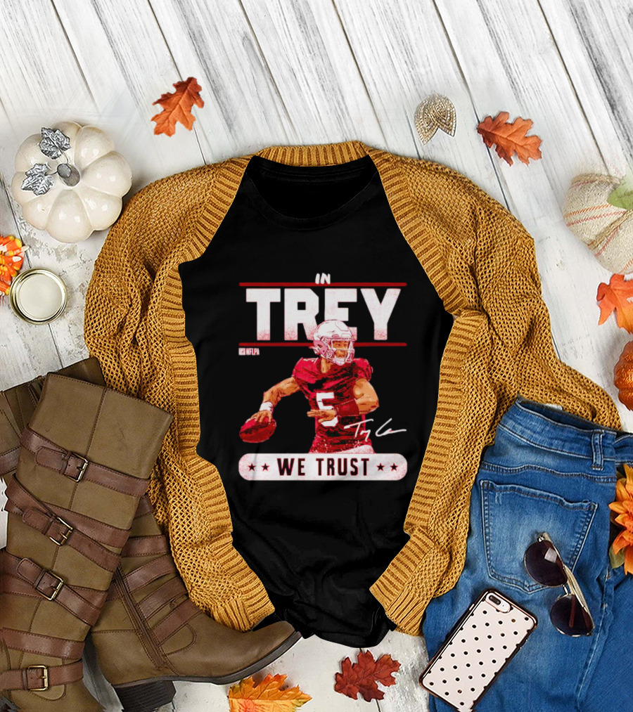 San Francisco 49ers In Trey Lance We Trust Signature NFLPA T-Shirt