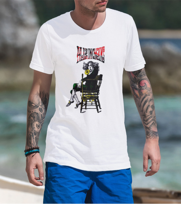 Alice In Chains Angry Chair Artwork With Striking Figure On Dark Background 1992 T-Shirt