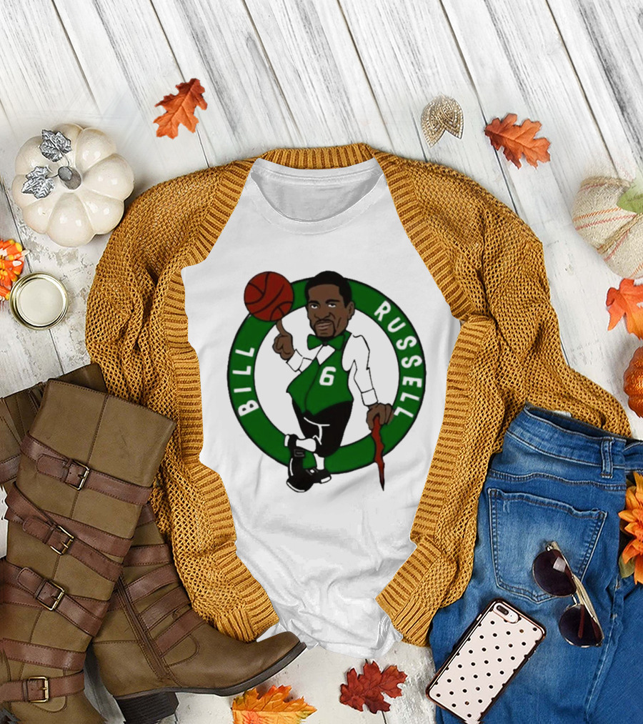 Bill Russell Nba Boston Celtics 6 Basketball T-Shirt