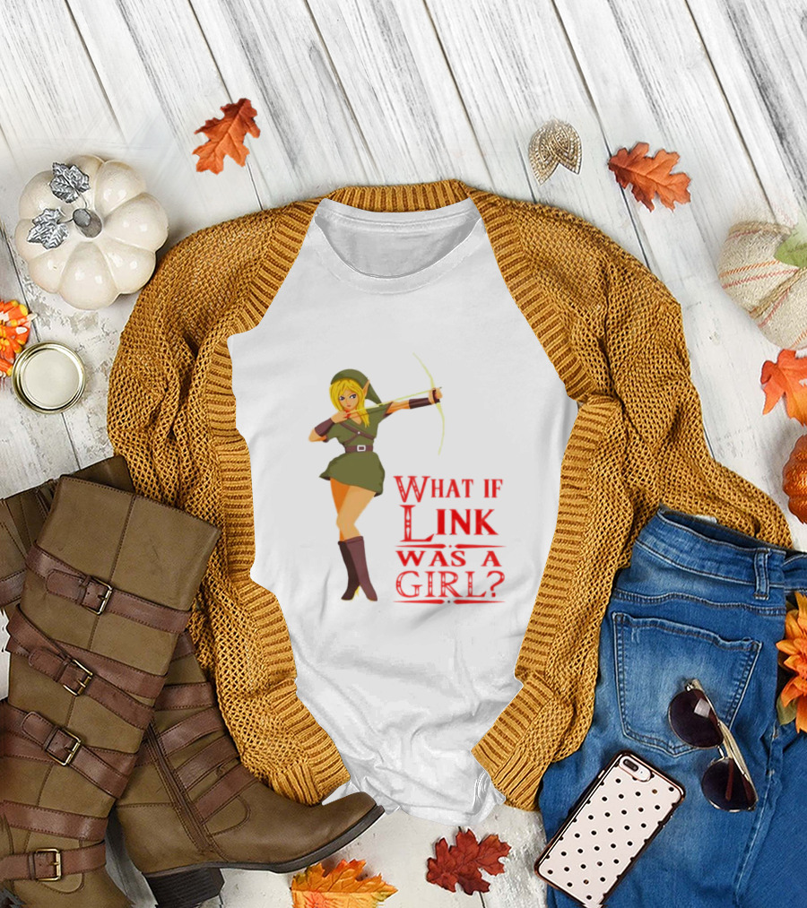 The Legend of Zelda What If Link Was a Girl Bow and Arrow Pose T-Shirt