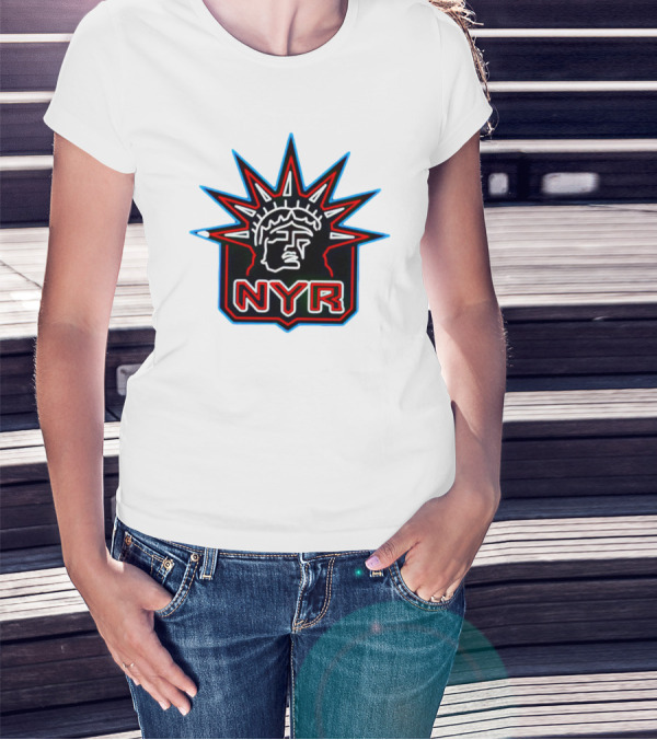 New York Rangers NYR Statue Of Liberty Neon Jersey T-Shirt