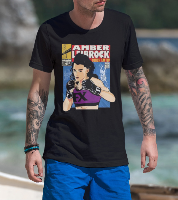 Amber Leibrock Fighter Touch Em Up Comic Style Portrait FX Gloves Hayward CA 96₵ T-Shirt