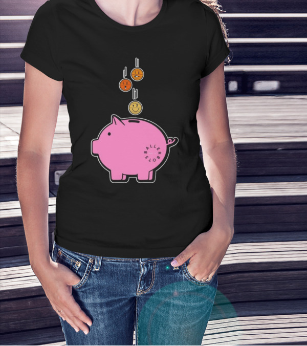 Ballers Bots Piggy Bank With Falling Emoji Coins T-Shirt