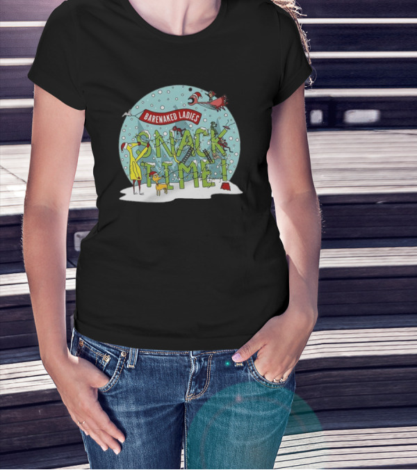 Barenaked Ladies Snacktime Children's Short Sleeve Snowy Cartoon Scene T-Shirt