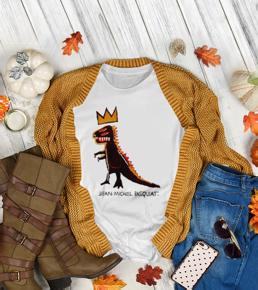 Jean Michel Basquiat Dinosaur Crown Iconic T-Shirt