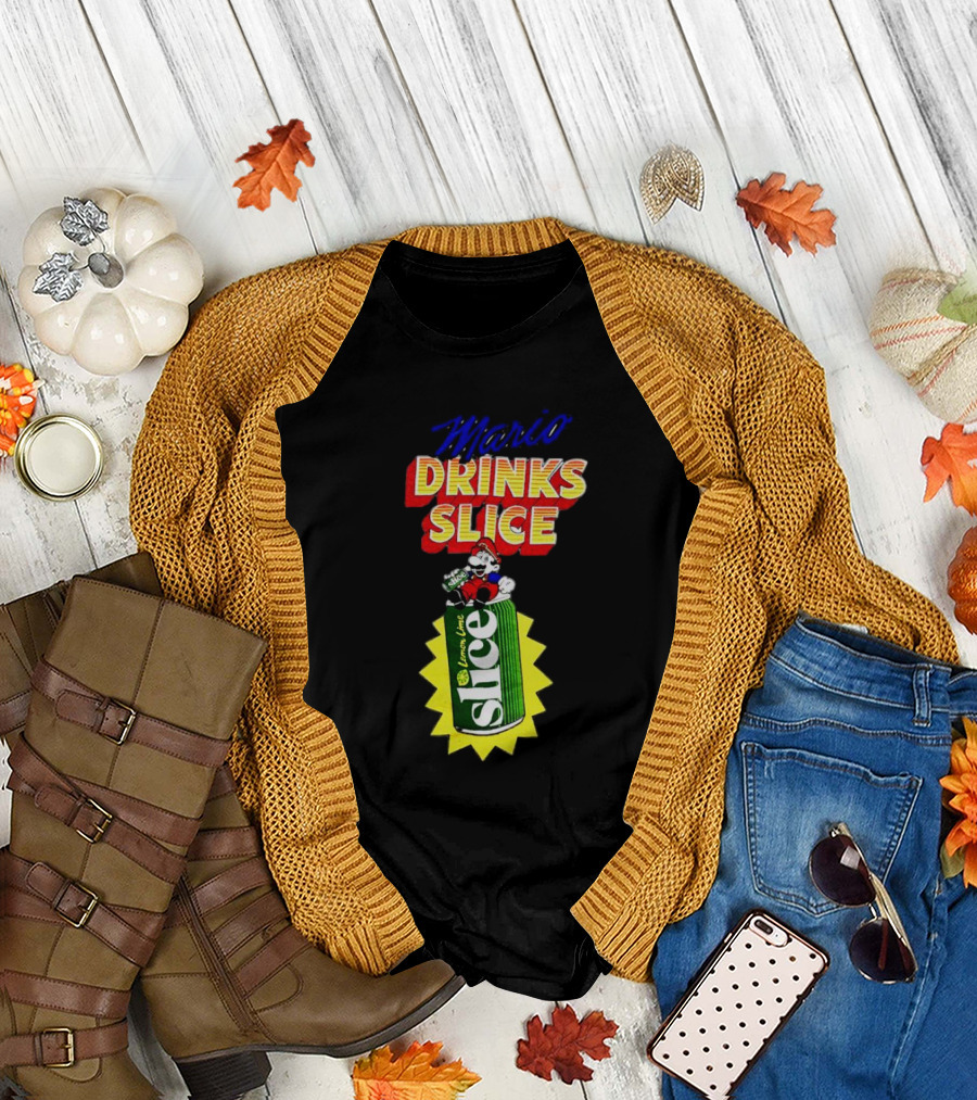 Mario Drinks Slice Lemon Lime Iconic Crossover T-Shirt