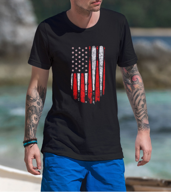 Minnesota Twins American Flag Baseball Bat T-Shirt