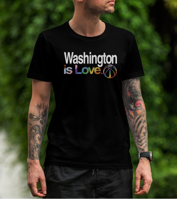 Washington Wizards Is Love Pride Basketball Rainbow T-Shirt