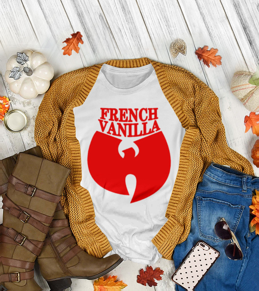 French Vanilla Wutang Logo Red Emblem T-Shirt