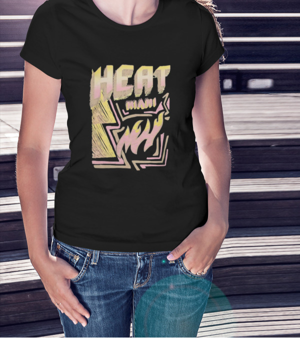 Mitchell And Ness Miami Heat Hardwood Classics Throwback HEAT MIAMI NBA T-Shirt