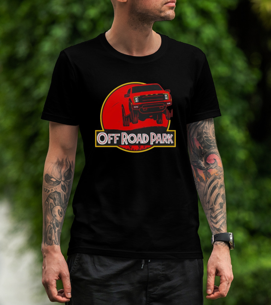 Off Road Park Off-Roading Adventure Red Truck Circle T-Shirt
