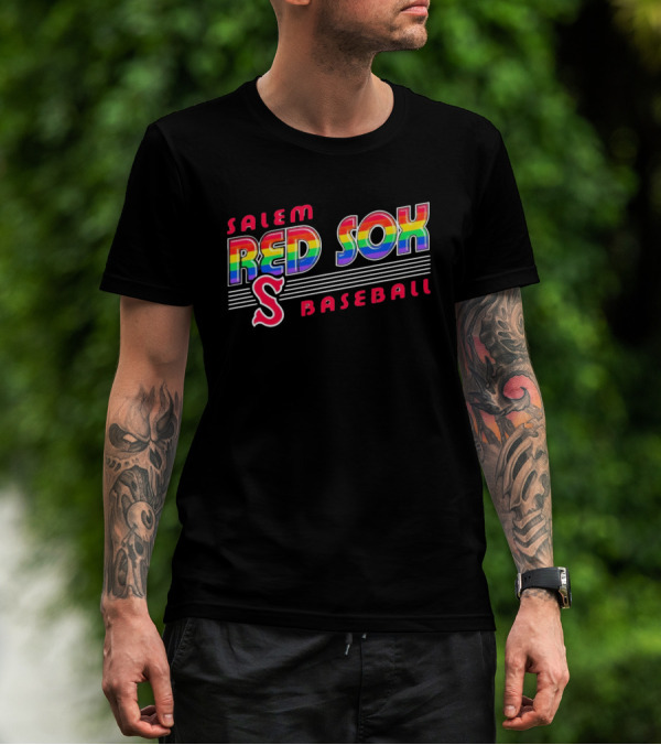 Salem Red Sox Baseball Pride Rainbow T-Shirt