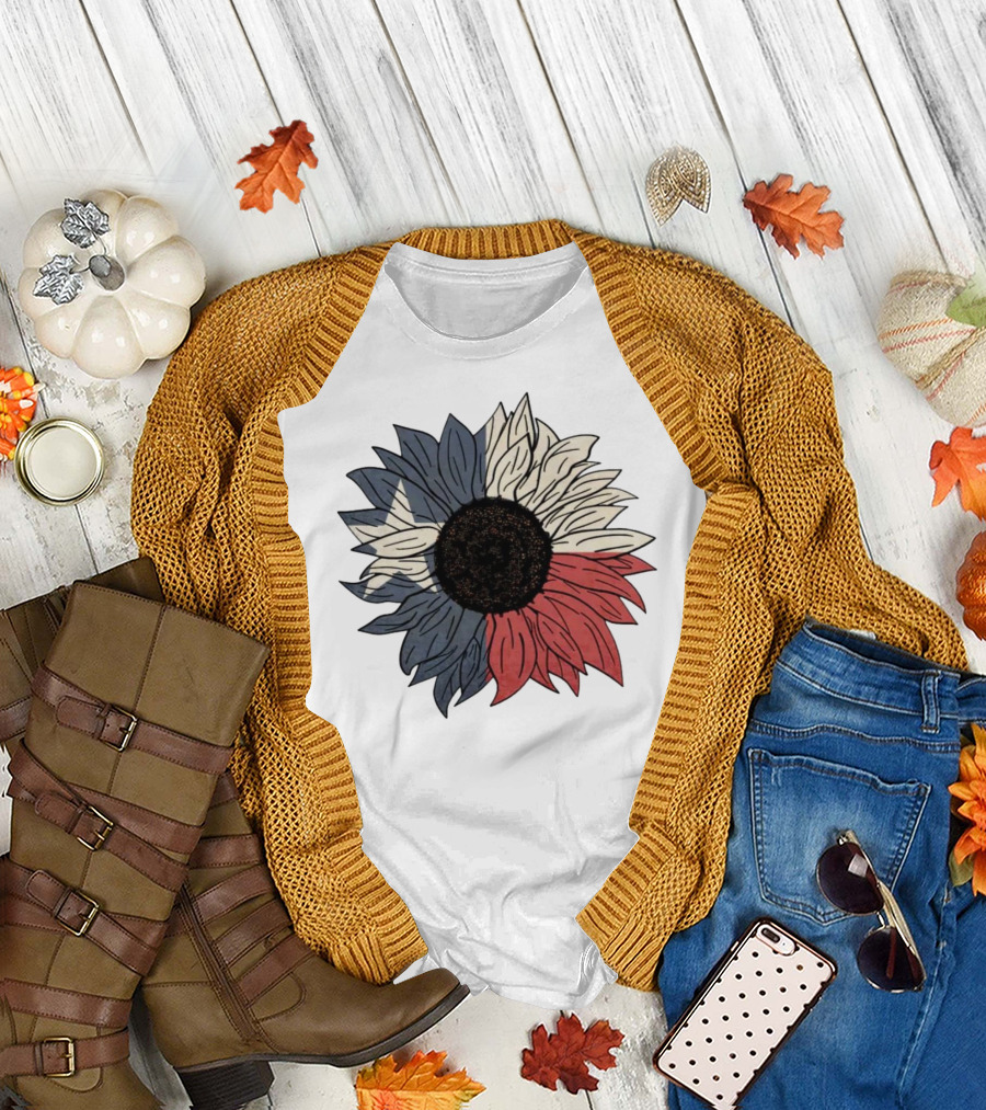 Texas Flag Sunflower Bloom T-Shirt
