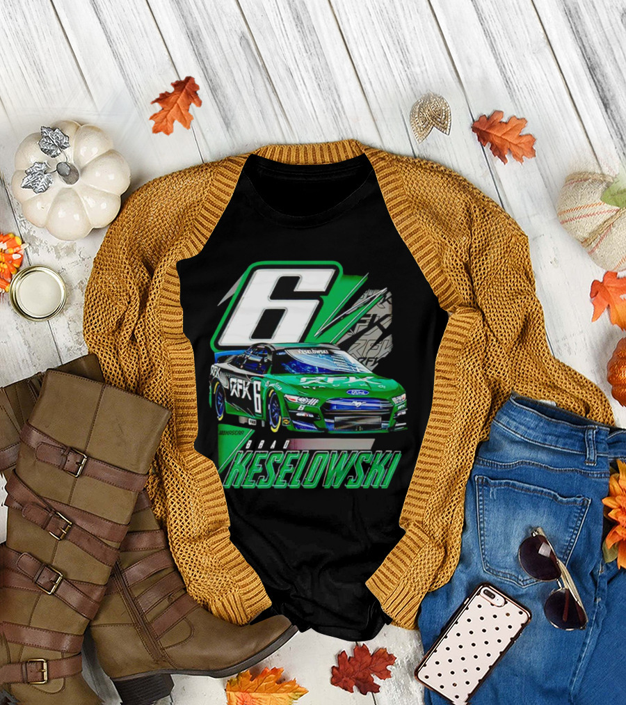 Brad Keselowski Number 6 RFK Racing Green Car T-Shirt