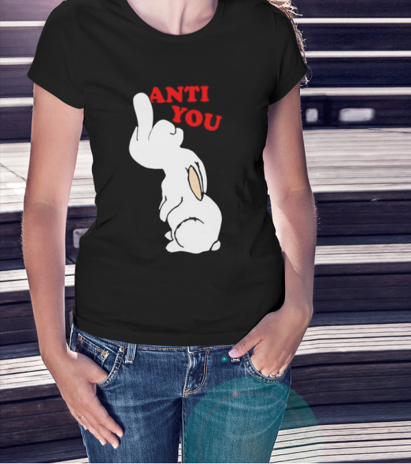Bunny Anti You Middle Finger Gesture T-Shirt