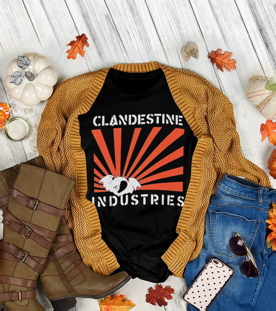 Clandestine Industries Retro Sunburst Bat T-Shirt