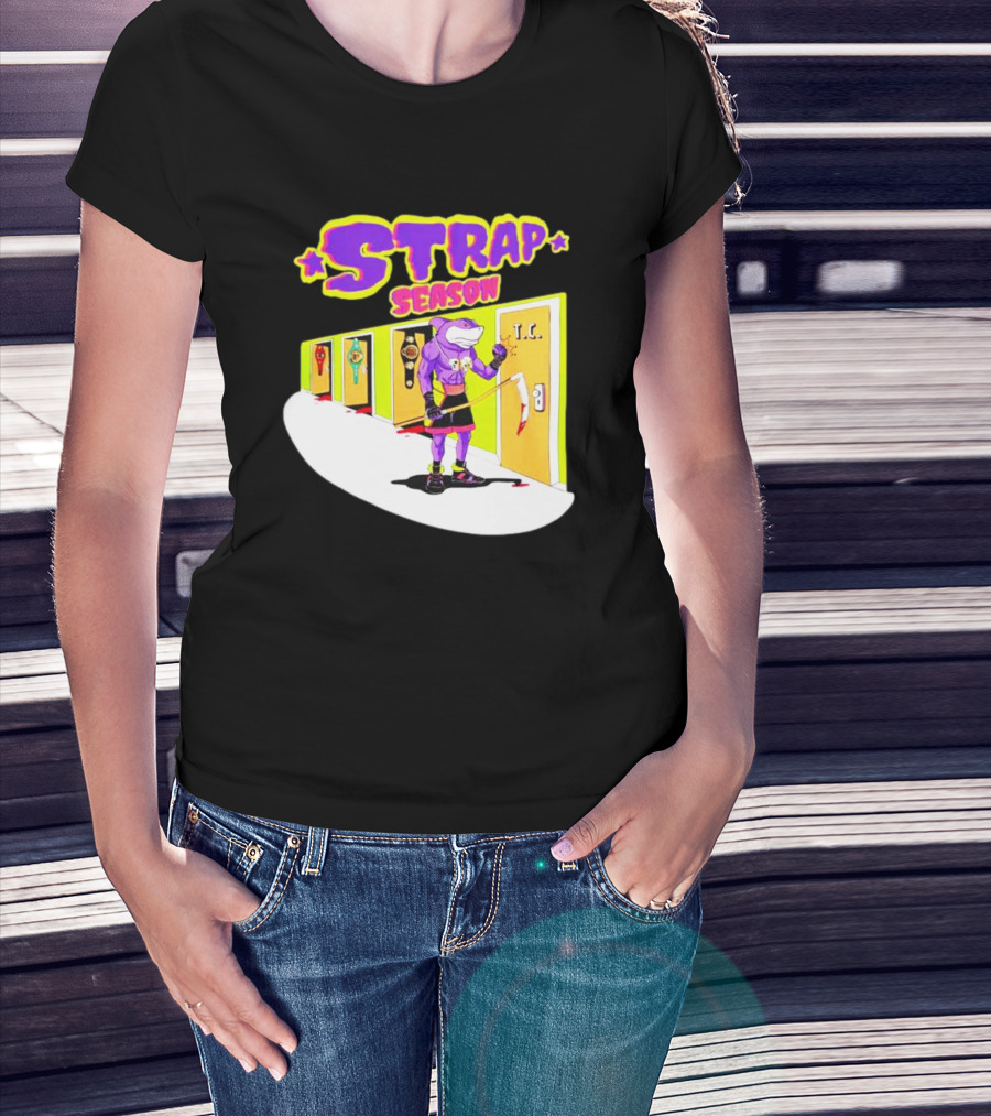 Strap Season Errol Spence Cartoon Character With Belts T.C. Door T-Shirt