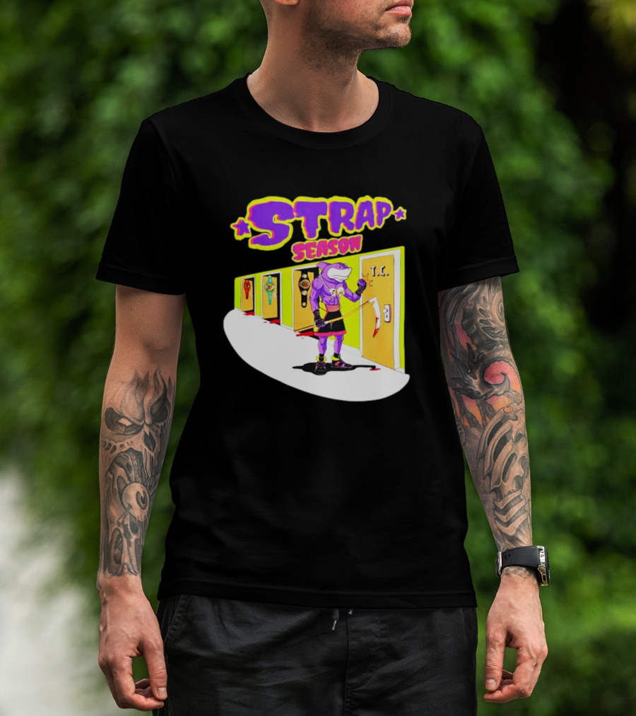 Strap Season Errol Spence Cartoon Character With Belts T.C. Door T-Shirt