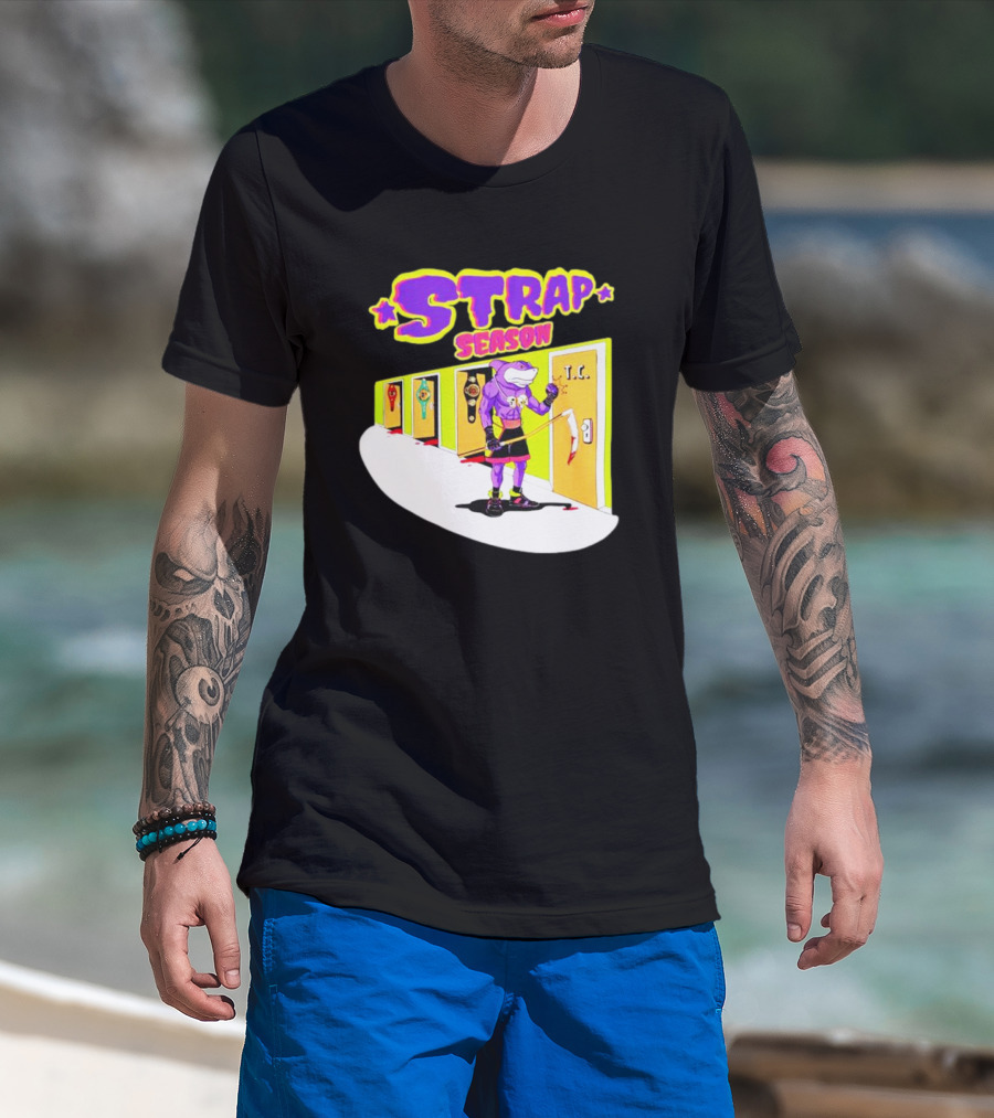 Strap Season Errol Spence Cartoon Character With Belts T.C. Door T-Shirt