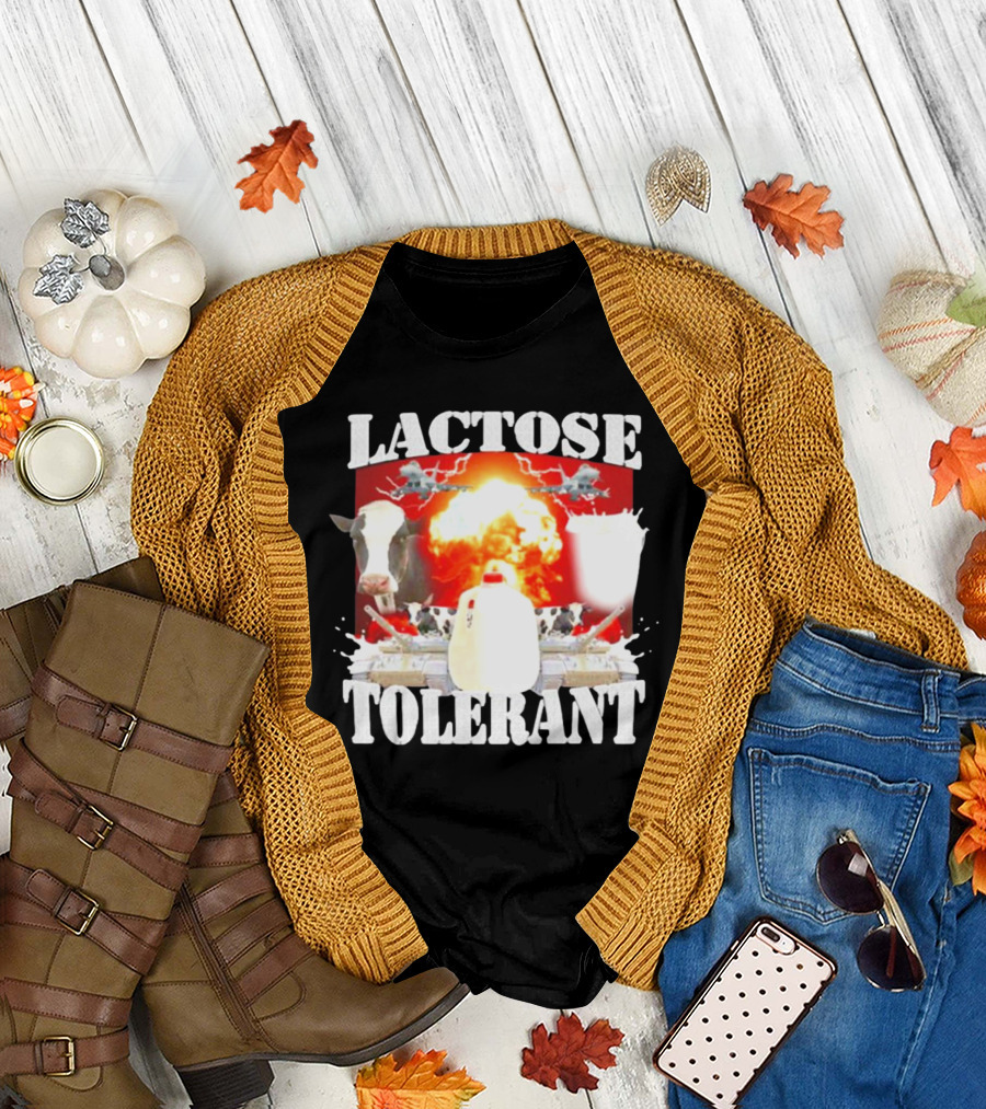 Lactose Tolerant Cow Explosion Milk Jug T-Shirt