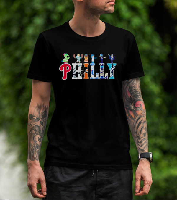 Philly Mascots Phillies Eagles Flyers 76ers Union Soul T-Shirt