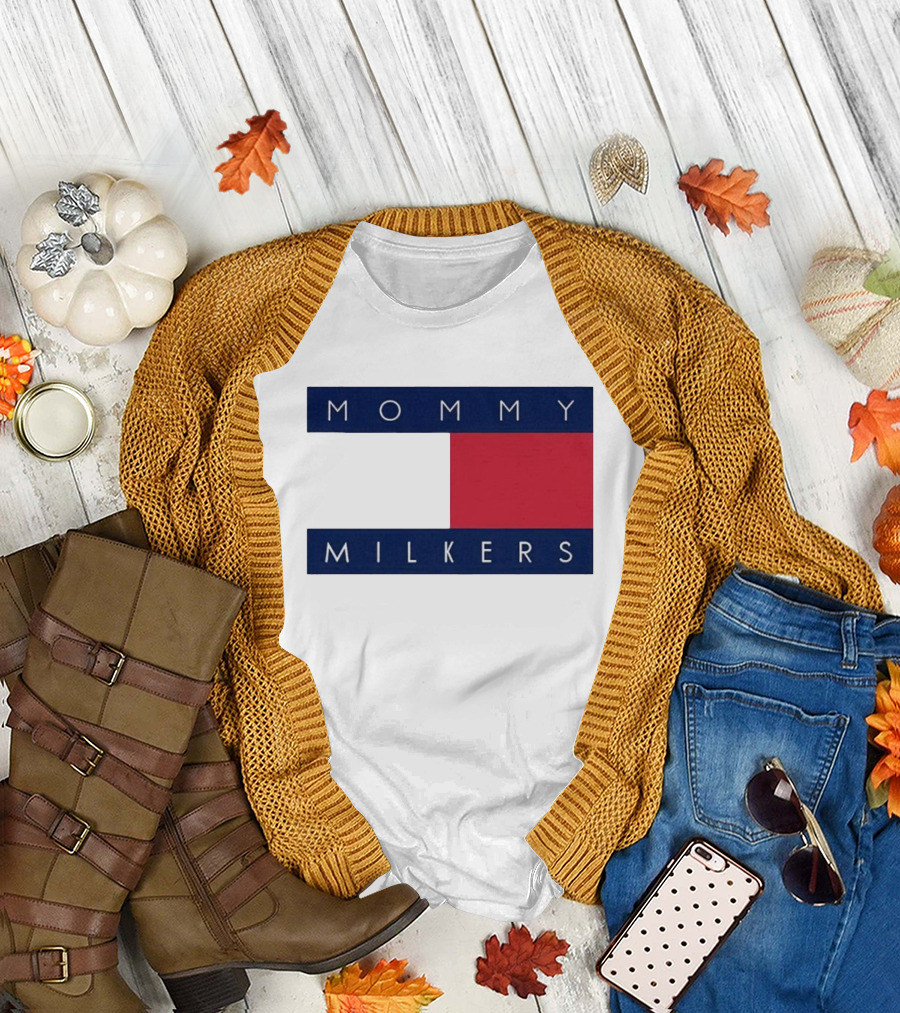 Mommy Milkers Logo Parody Tommy Flag T-Shirt