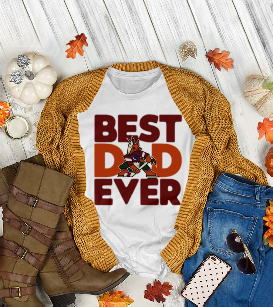 Best Dad Ever Arizona Coyotes Logo Hockey Fan Collection T-Shirt