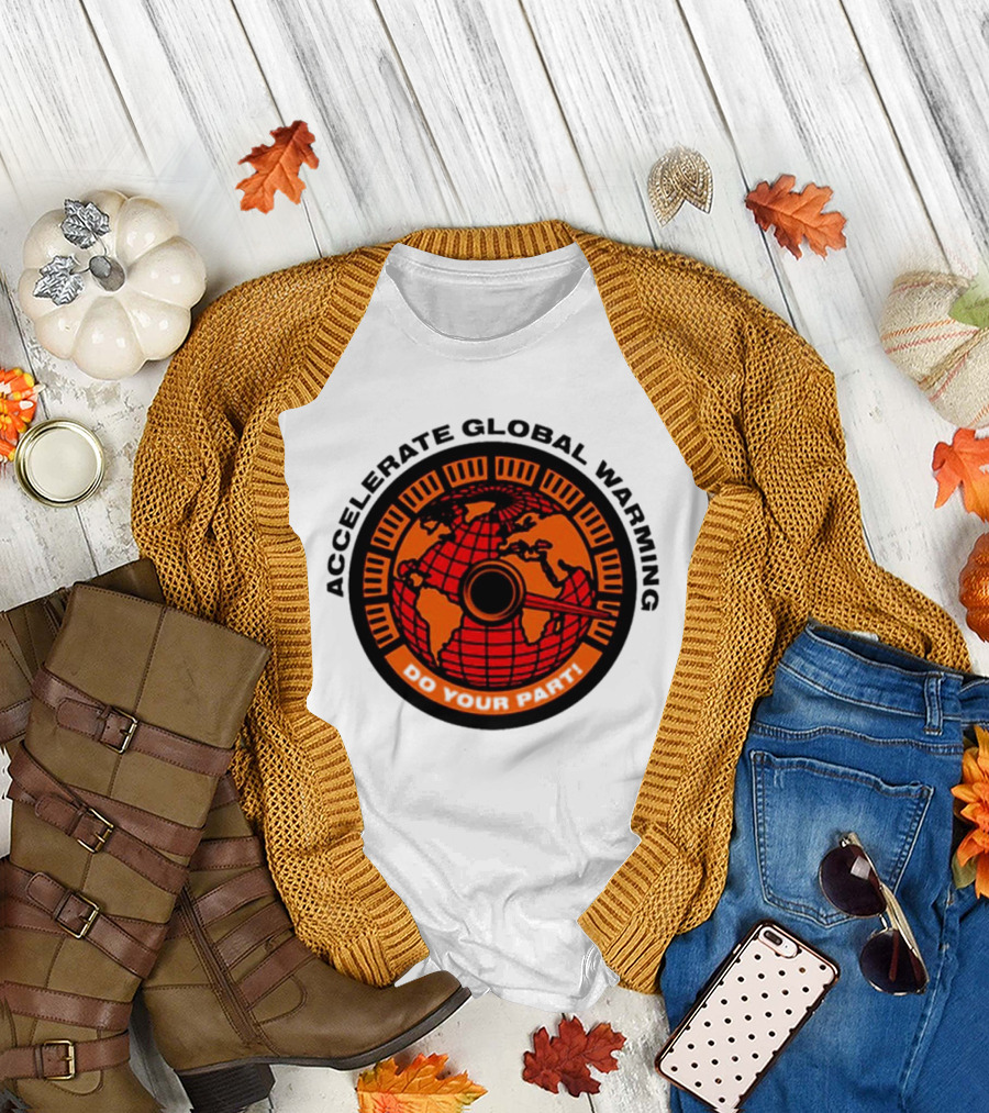 Accelerate Global Warming Do Your Part Earth Speedometer T-Shirt