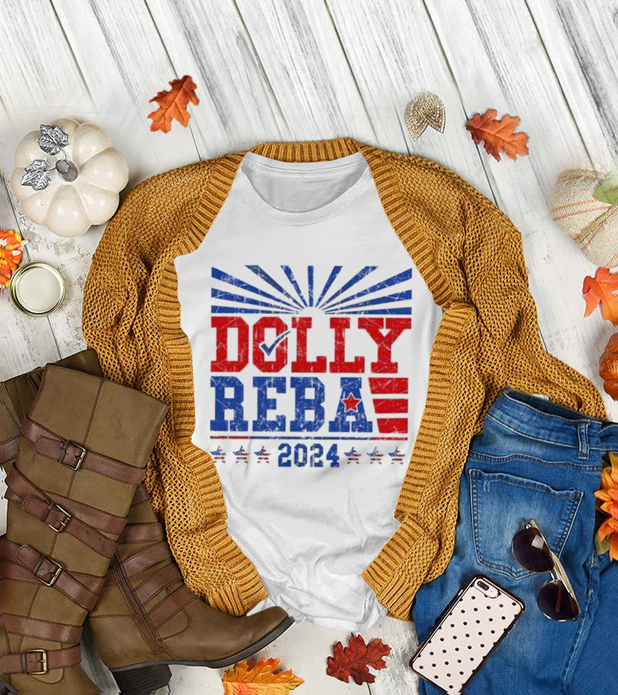 Dolly Reba 2024 American Flag Star Stripes Election T-Shirt