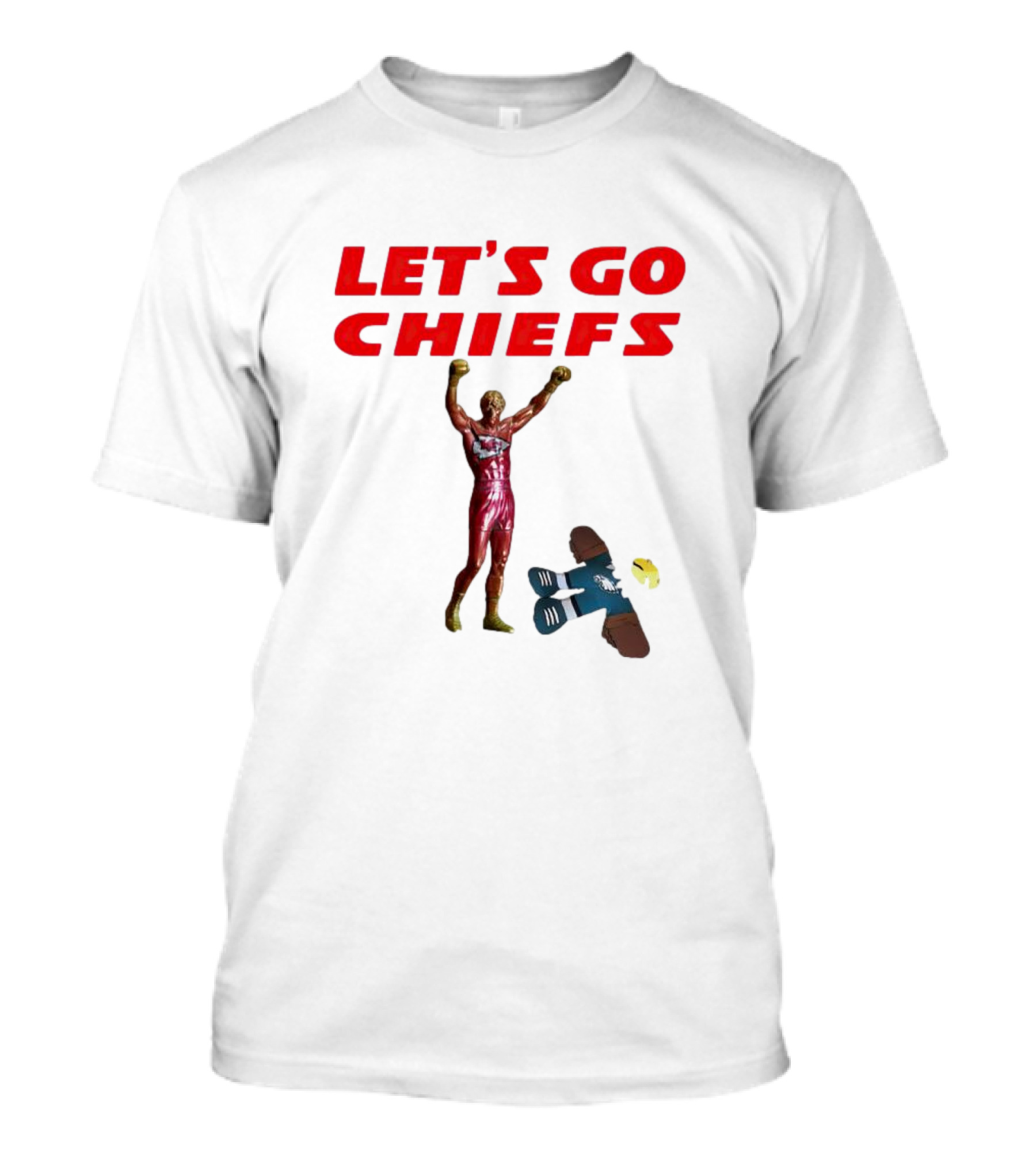 Let's Go Chiefs Rocky Statue Knockout Eagles T-Shirt