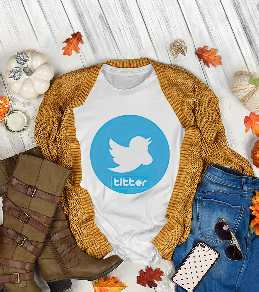 Titter Parody Blue Circle Tit Bird T-Shirt