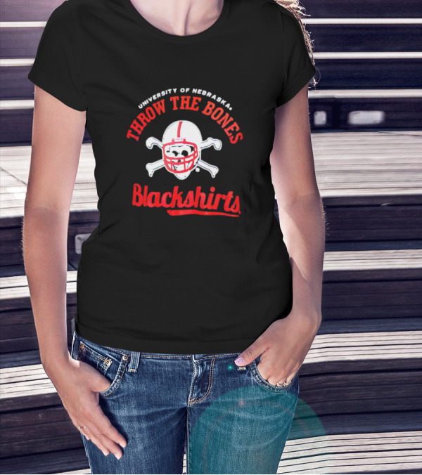 University Of Nebraska Throw The Bones Blackshirts T-Shirt