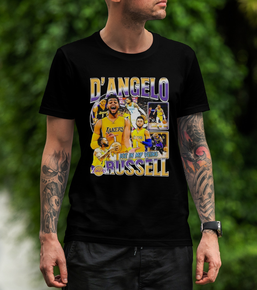 D’Angelo Russell Lakers Ice In My Veins 90s Vintage T-Shirt