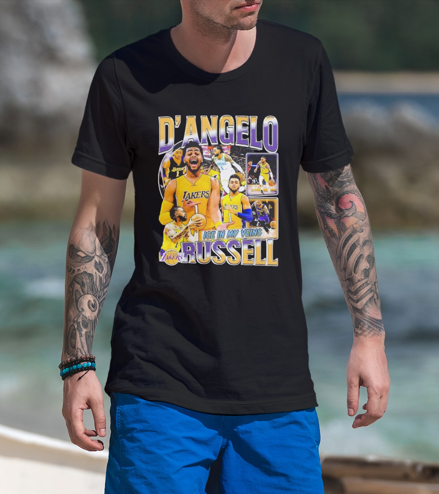 D’Angelo Russell Lakers Ice In My Veins 90s Vintage T-Shirt