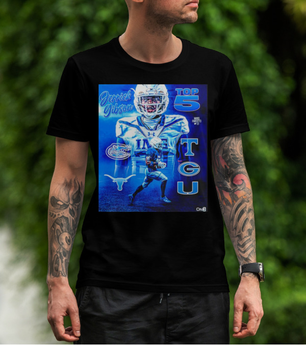 Jerrick Gibson Top 5 Schools With TCU And Florida Gators Football T-Shirt