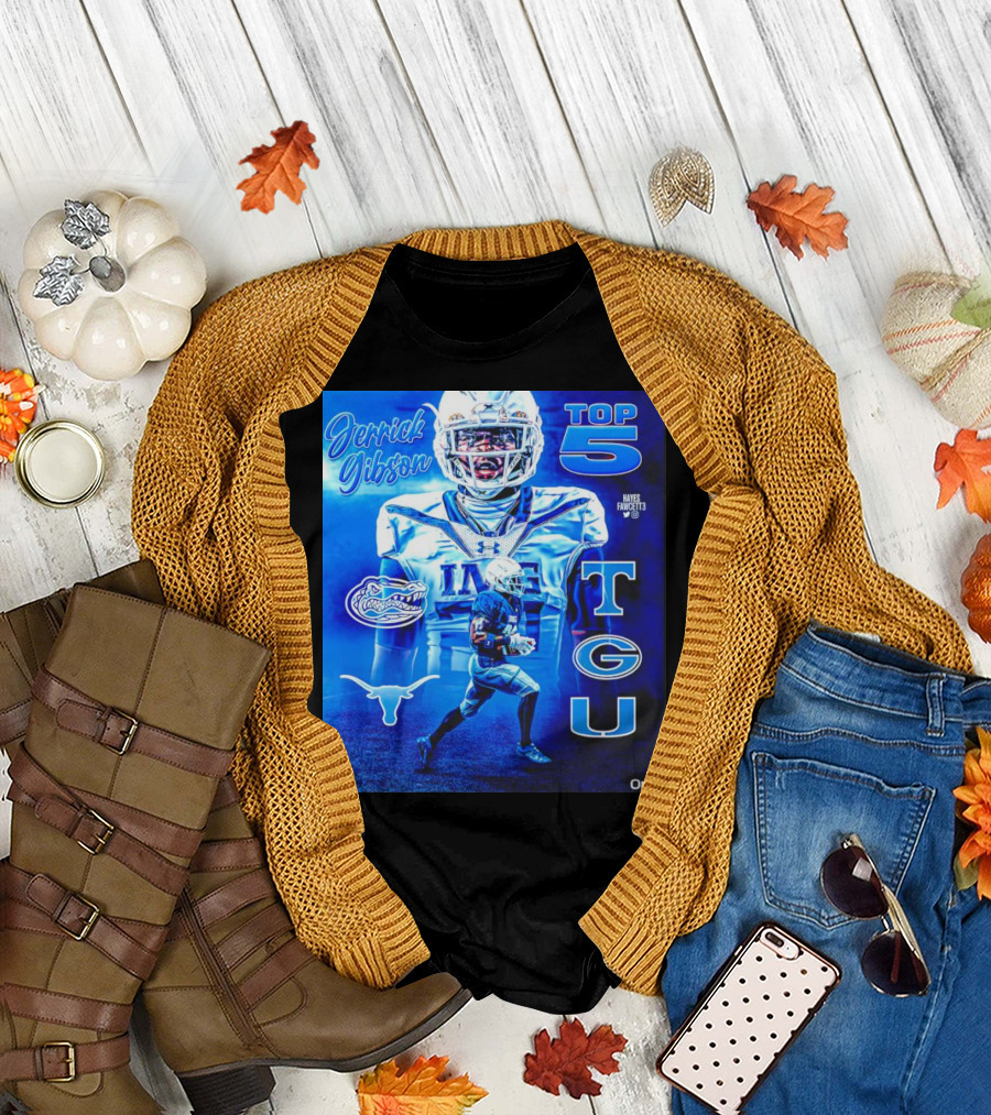 Jerrick Gibson Top 5 Schools with TCU and Florida Gators Football T-Shirt