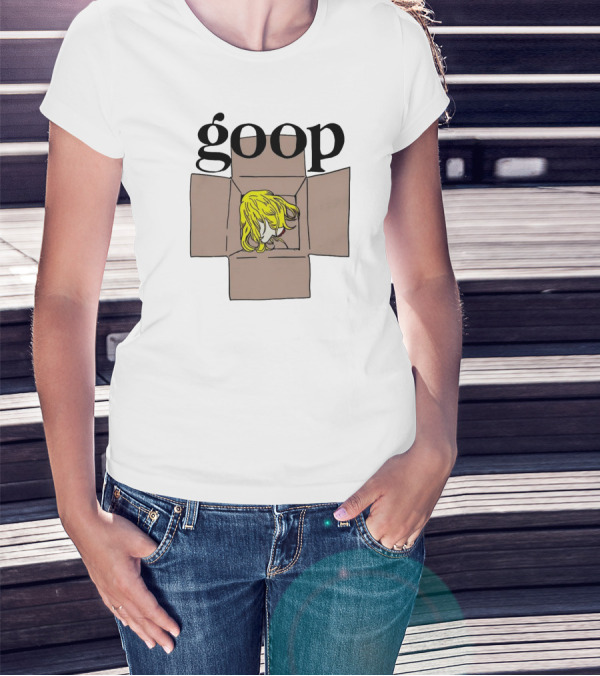 Goop Heads Blonde Wig In Cardboard Box T-Shirt