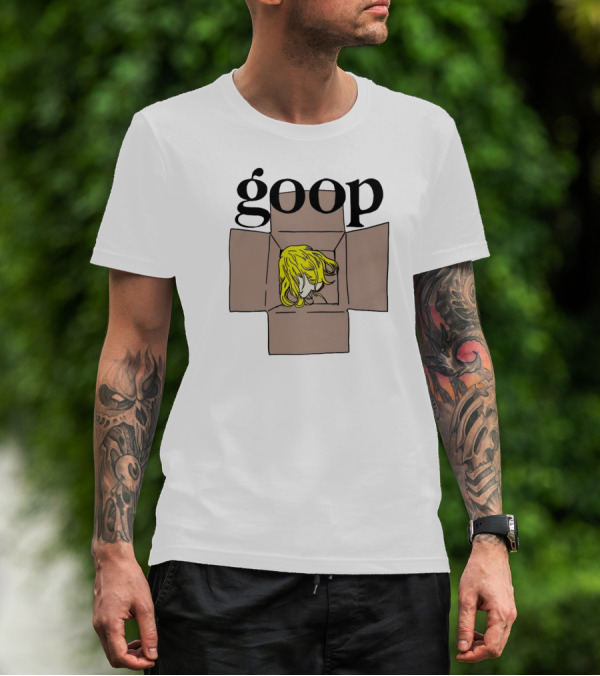 Goop Heads Blonde Wig In Cardboard Box T-Shirt