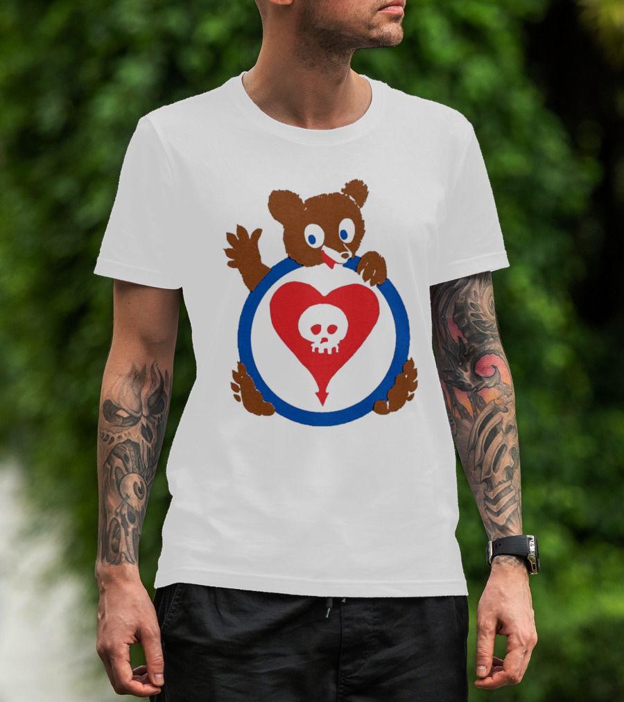 Bear Hug Heart Skull Circle T-Shirt