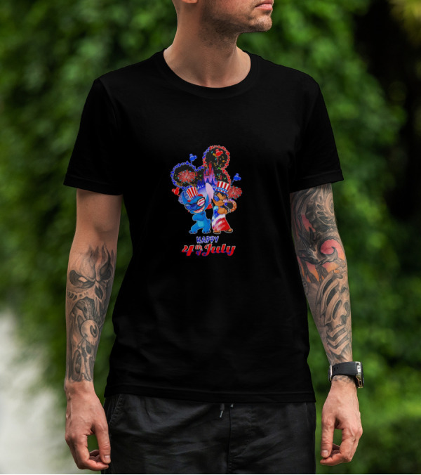 Lilo And Stitch Happy 4th Of July Fireworks And Castle T-Shirt