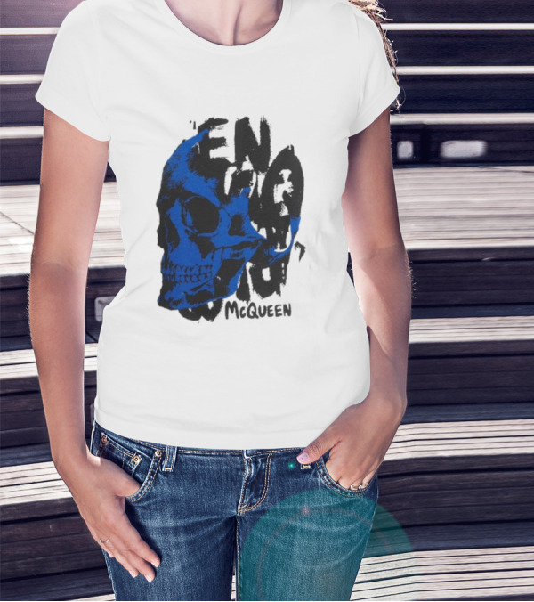 Alexander McQueen Blue Skull T-Shirt