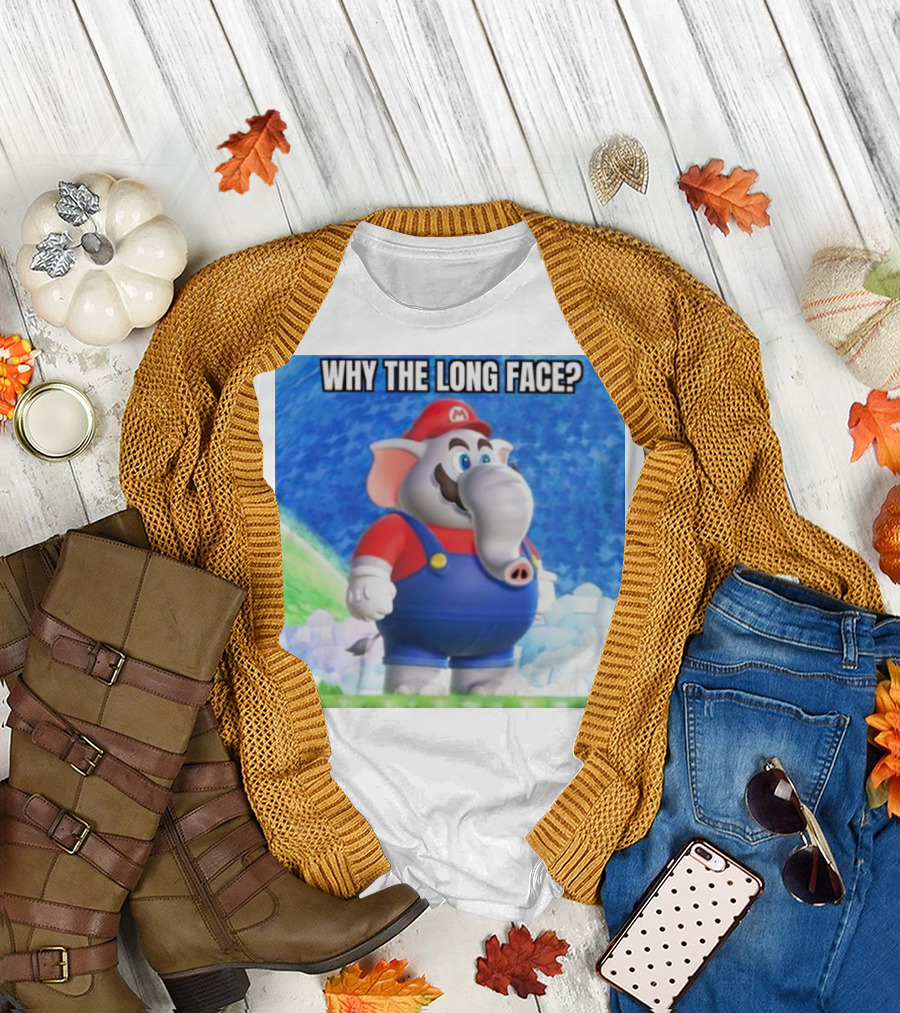 Mario Elephant Why the Long Face? T-Shirt