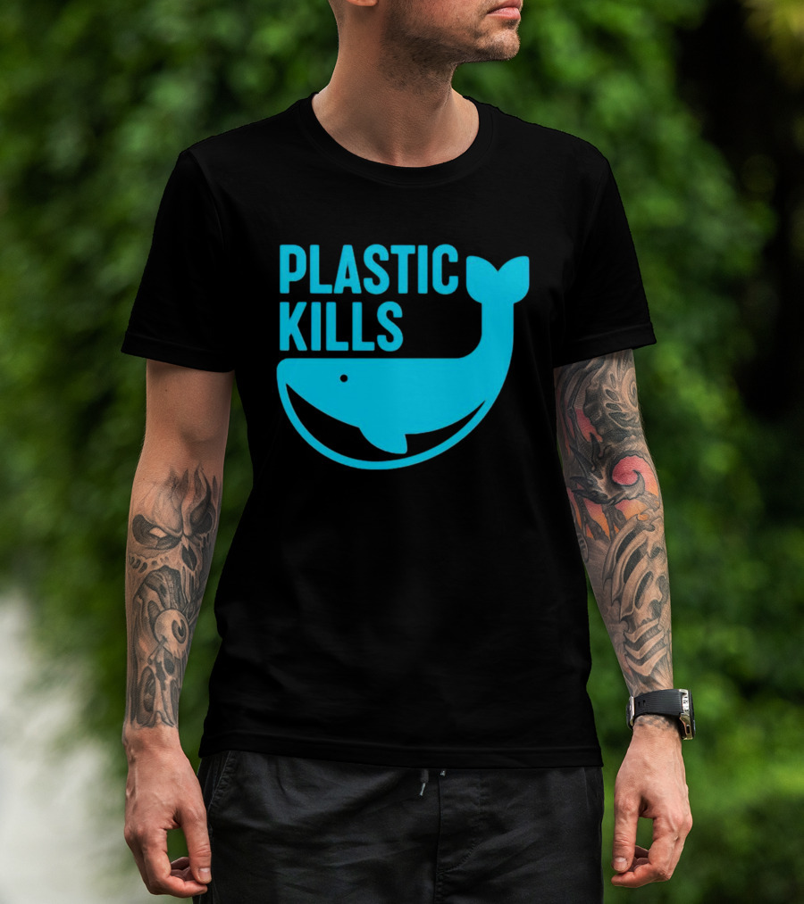 Plastic Kills Whale Conservation Message T-Shirt