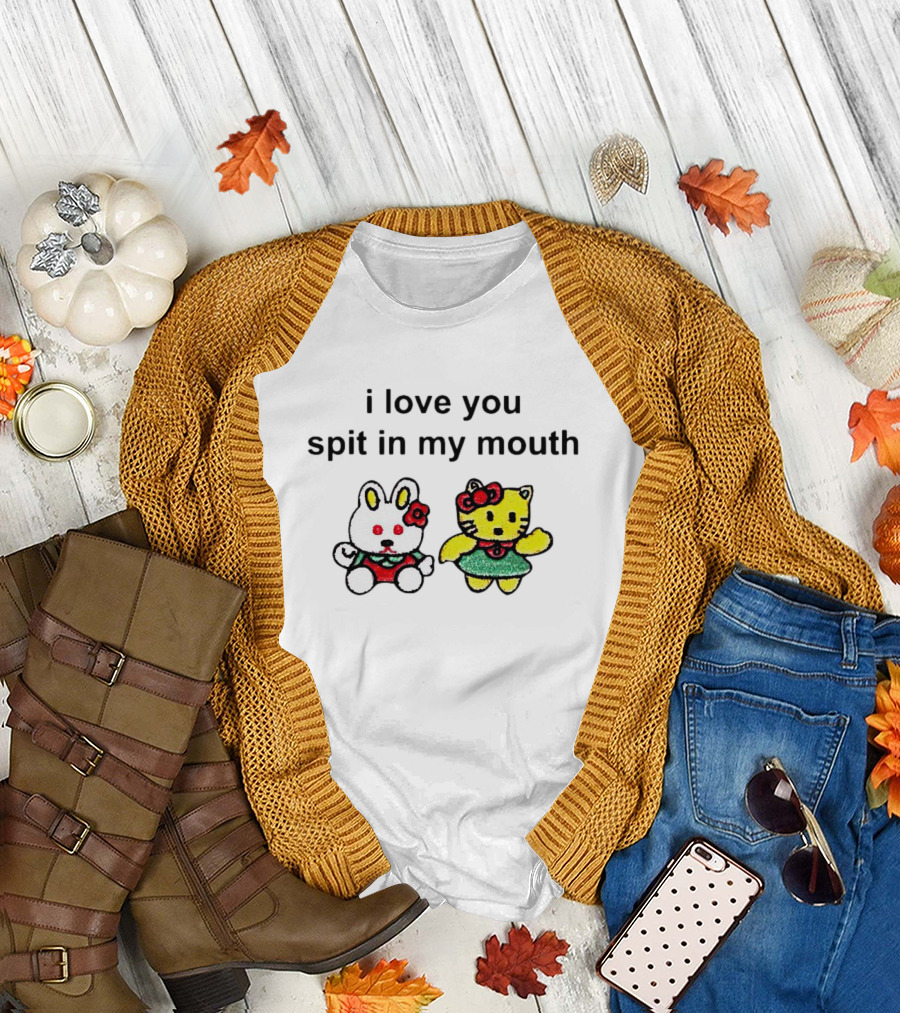 Hello Kitty I Love You Spit in My Mouth Cute Characters T-Shirt