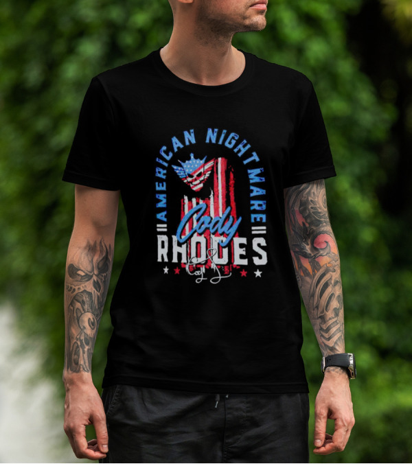 Cody Rhodes American Nightmare USA Flag Signature T-Shirt