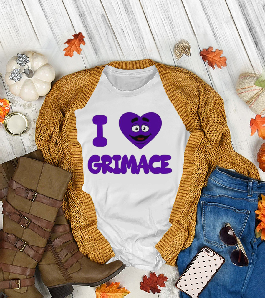I Heart Grimace’s McDonald’s Grimace Face T-Shirt