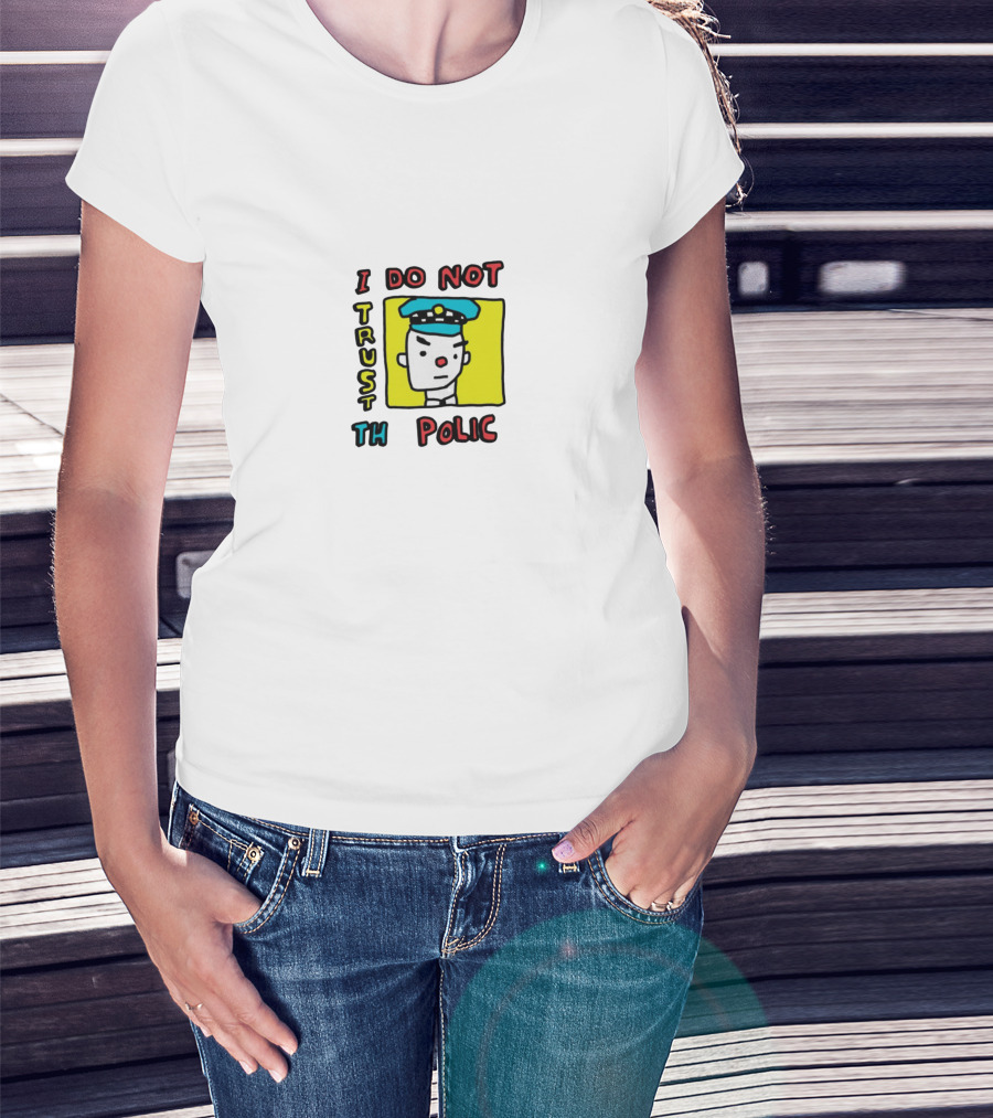 I Do Not Trust The Police Cartoon T-Shirt